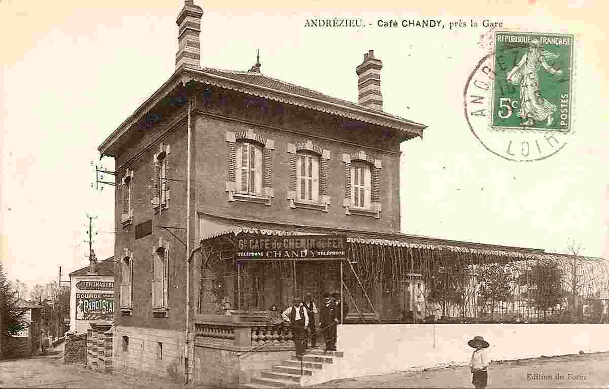 Andrézieux-Bouthéon. Café Chandy, près de la Gare, 1916