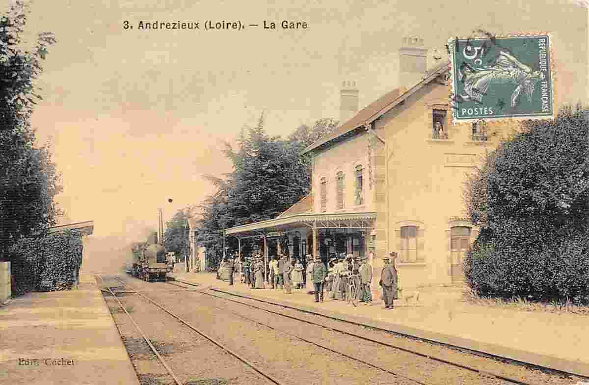 Andrézieux-Bouthéon. La Gare, plateforme, 1911