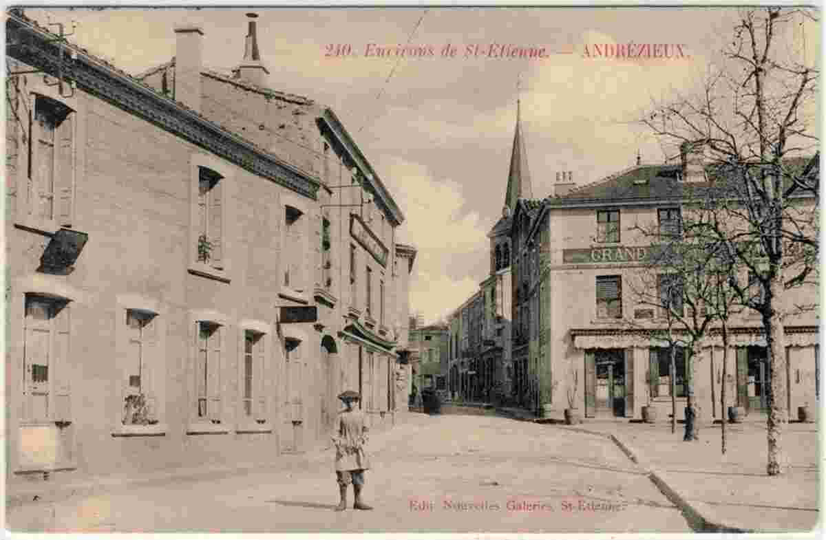 Andrézieux-Bouthéon. La Place et Rue de l'Église