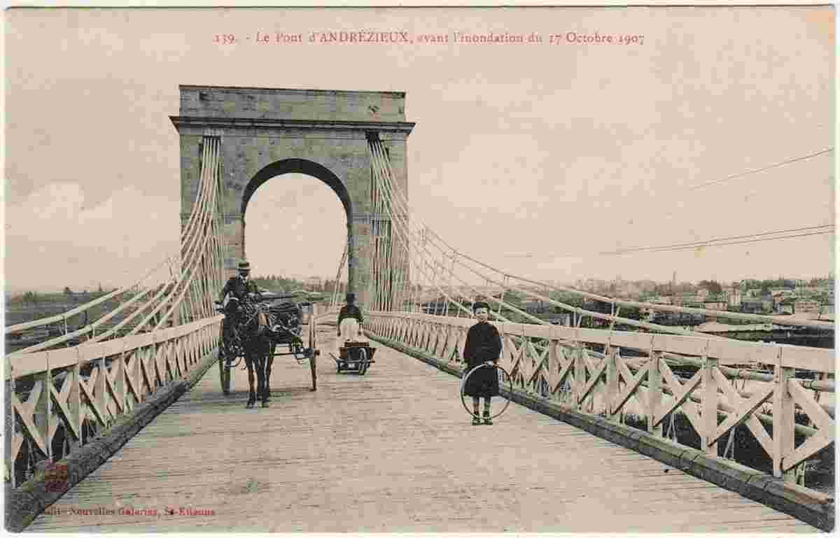 Andrézieux-Bouthéon. Pont avant la crue du 17 octobre 1907