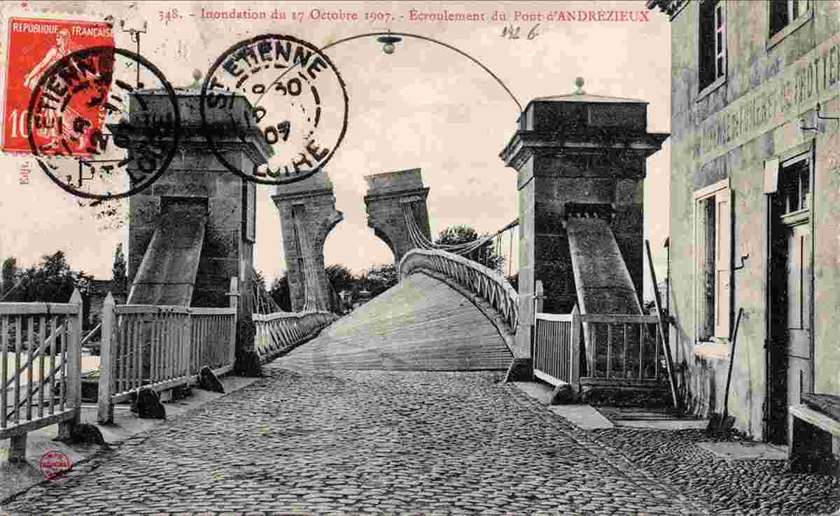 Andrézieux-Bouthéon. Pont, inondation du 17 Octobre 1907