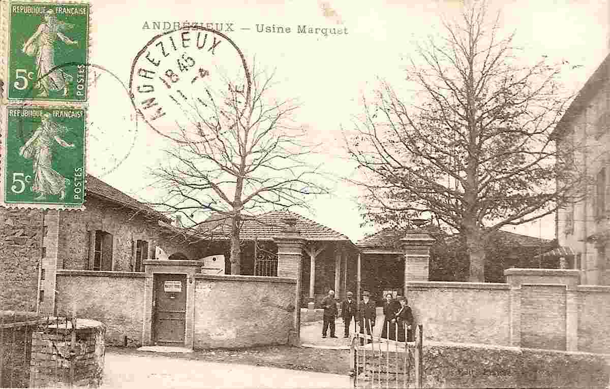 Andrézieux-Bouthéon. Route de Saint Just, Usine Marquet, 1917