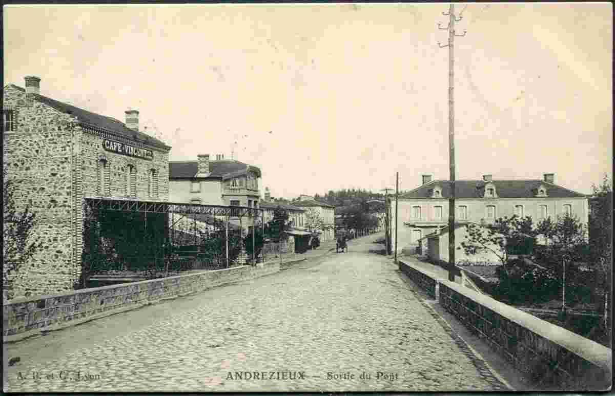 Andrézieux-Bouthéon. Sortie du Pont, 1906
