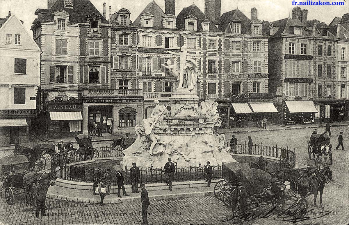 Abbeville. La Place et Monument de l'Amiral Courbet, 1903