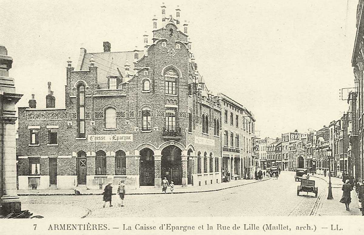 Armentières. La Caisse d'Epargne et la Rue de Lille