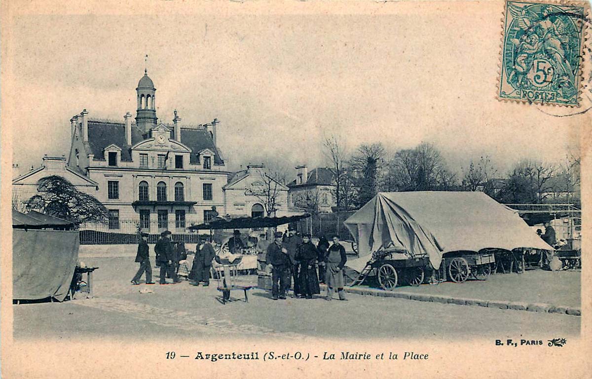 Argenteuil. La Mairie et de la Place, la Marché, 1906