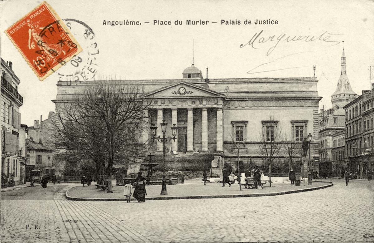 Angoulême. Place du Mûrier, Palais de Justice, 1909