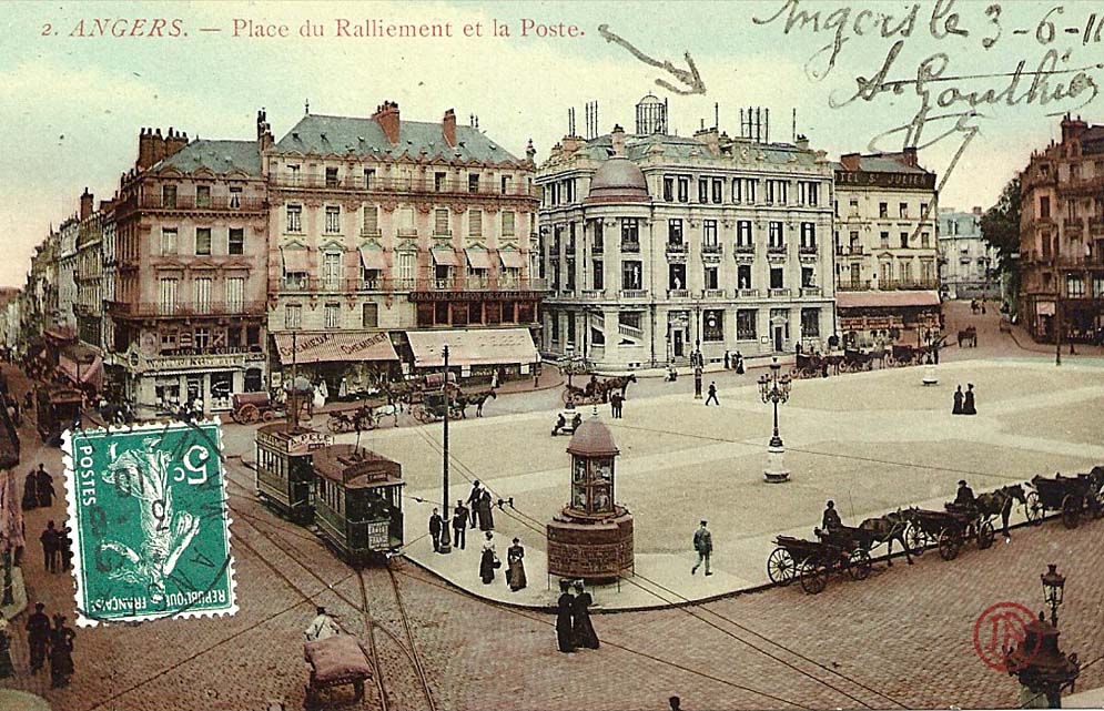 Angers. Place du Ralliement et la Poste, 1910