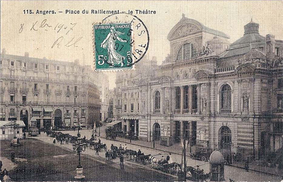 Angers. Place du Ralliement, le Théâtre, 1907