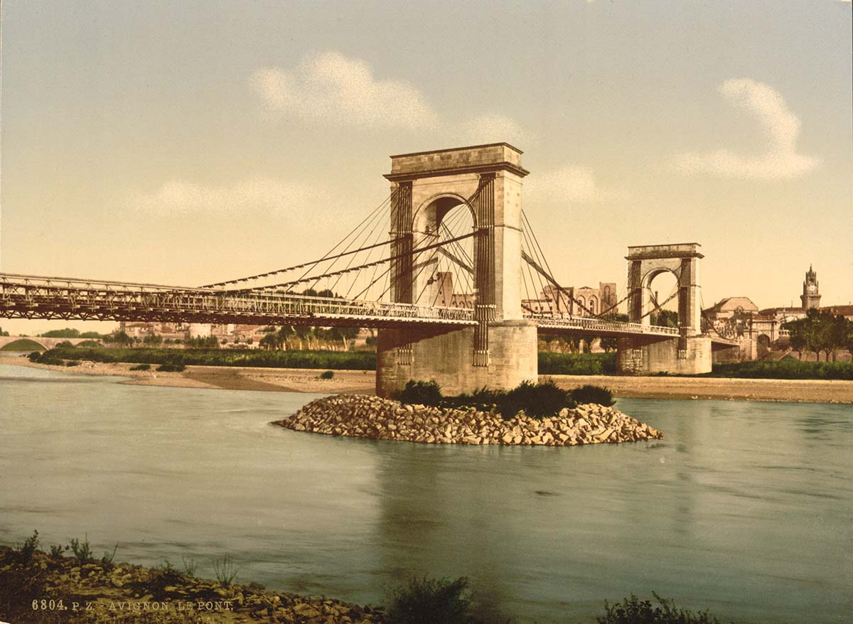 Avignon. Le Pont suspendu sur le Rhône, 1890