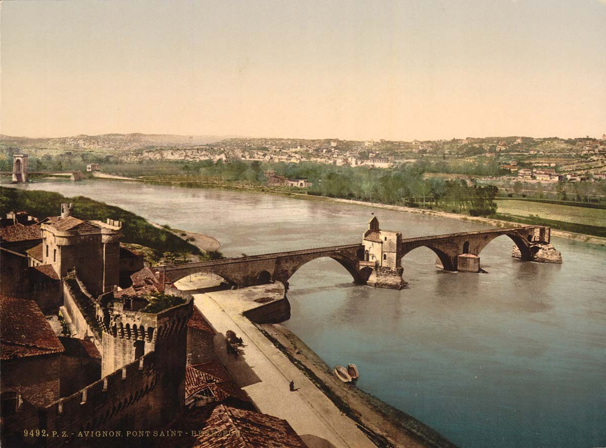 Avignon. Panorama de le Pont Saint-Bénézet, 1890