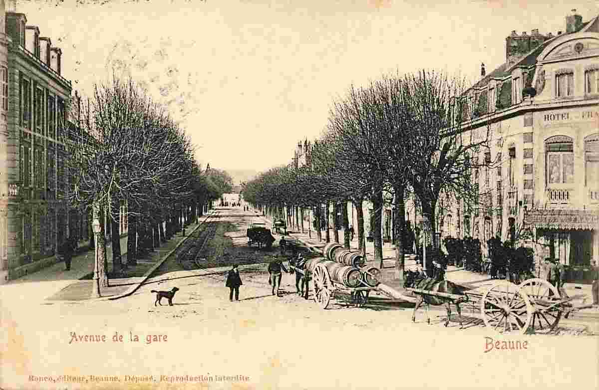 Beaune. Avenue de la Gare, 1905