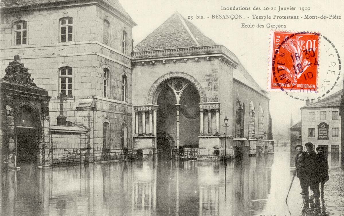 Besançon. Temple Protestant, Mont de Piété, École des Garçons, 1910