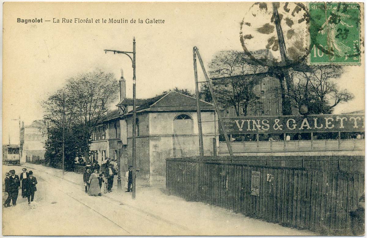 Bagnolet. Rue Floréal et le Moulin de la Galette, 1923