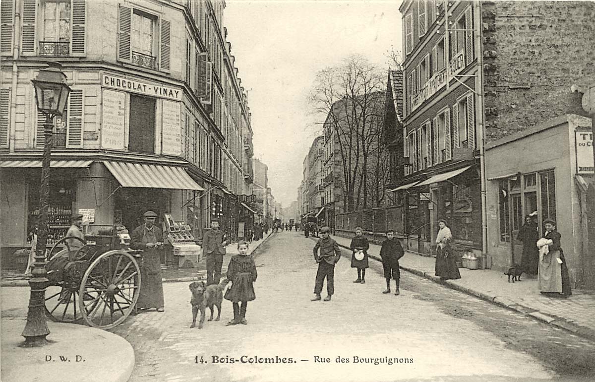 Bois-Colombes. Rue des Bourguignons, Chocolat - Vinay