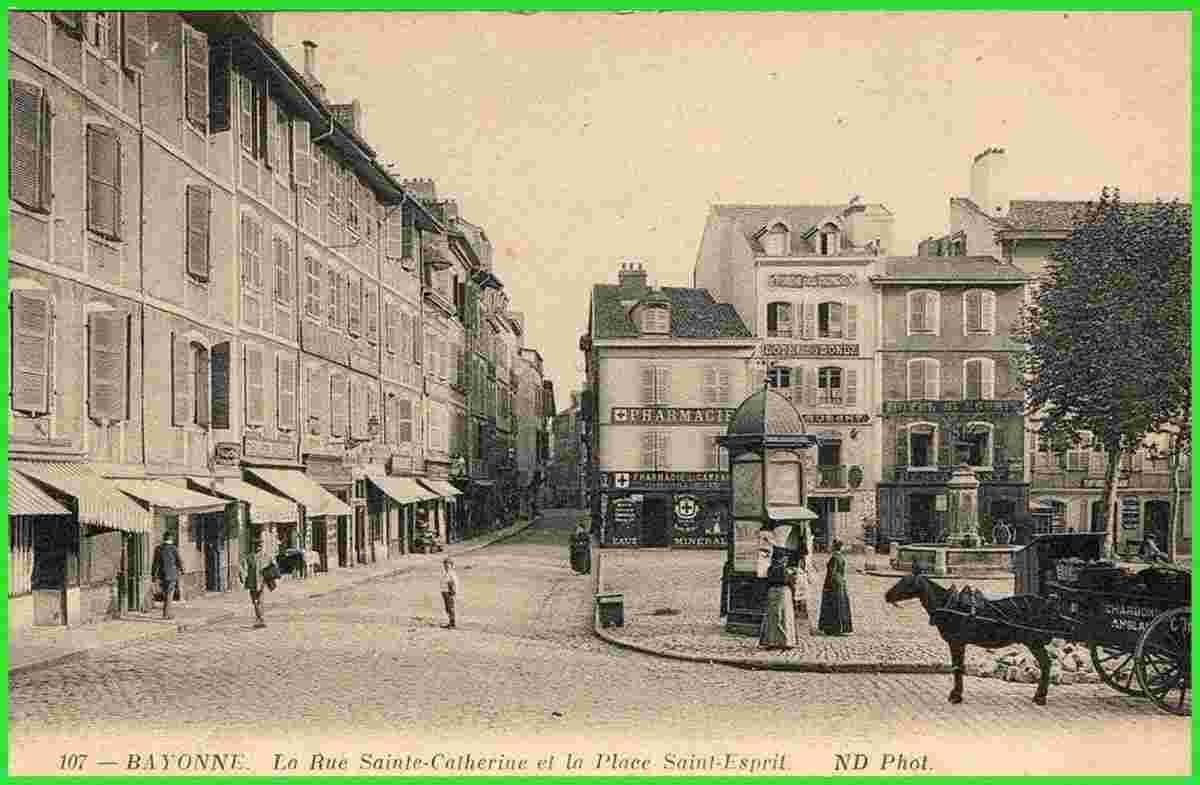 Bayonne. Rue Sainte Catherine et la Place Saint Esprit