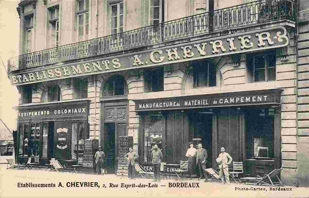 Bordeaux. Etablissement A. Chevrier, rue Esprit-des-Lois