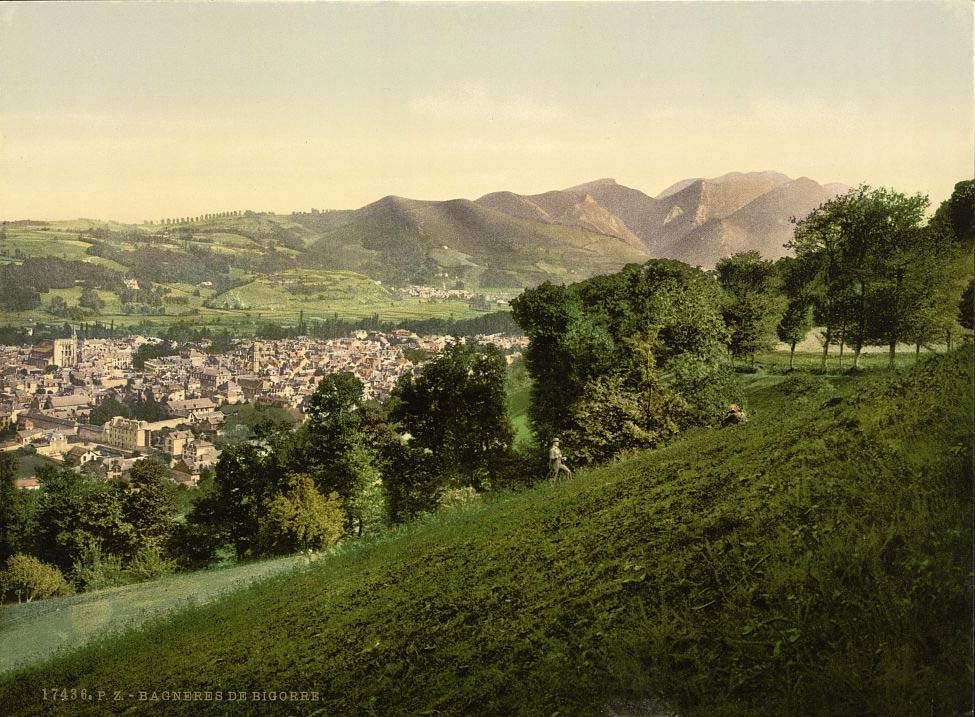 Bagnères-de-Bigorre. Panorama de Bagnères-de-Bigorre, Pyrenees, 1890