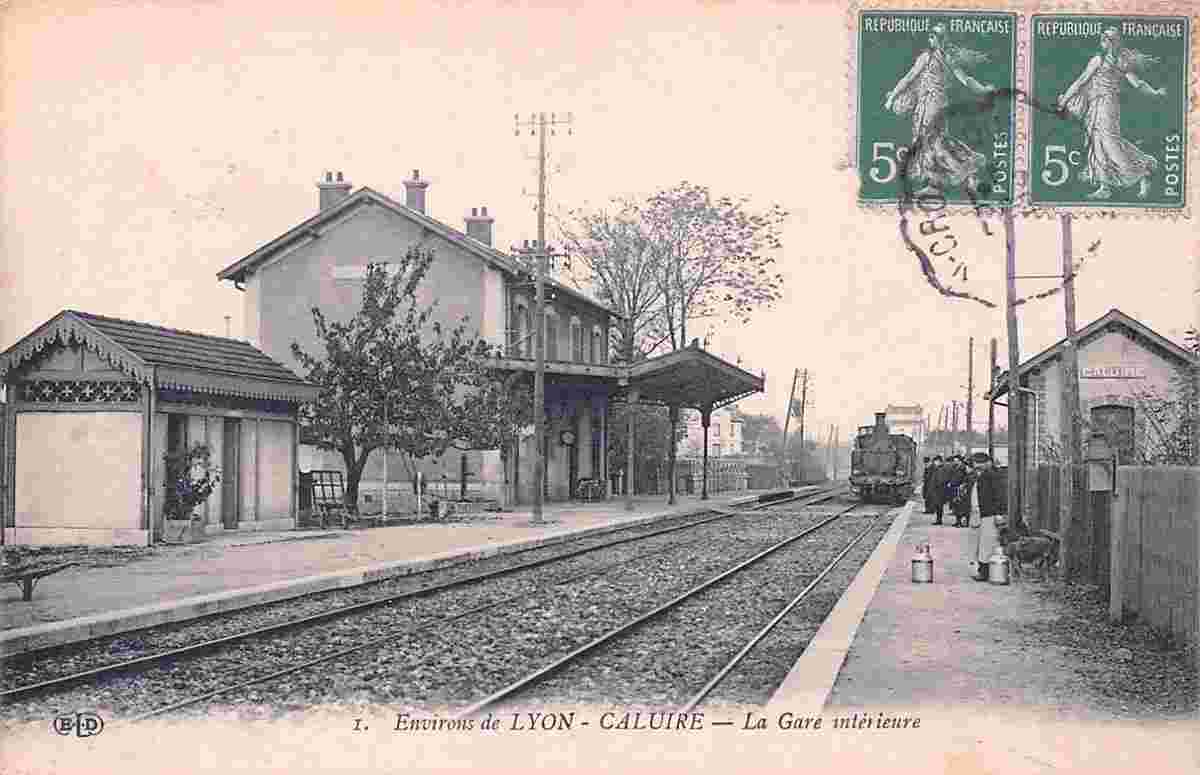 Caluire-et-Cuire. La Gare, platform, 1916