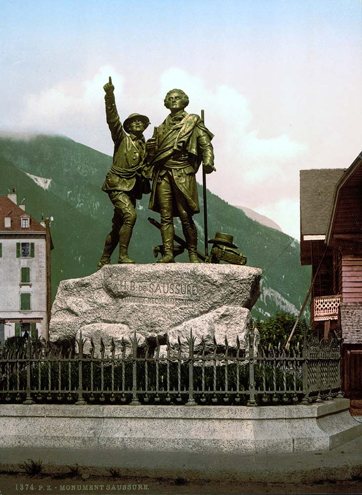 Chamonix-Mont-Blanc. Le monument de Saussure, 1890
