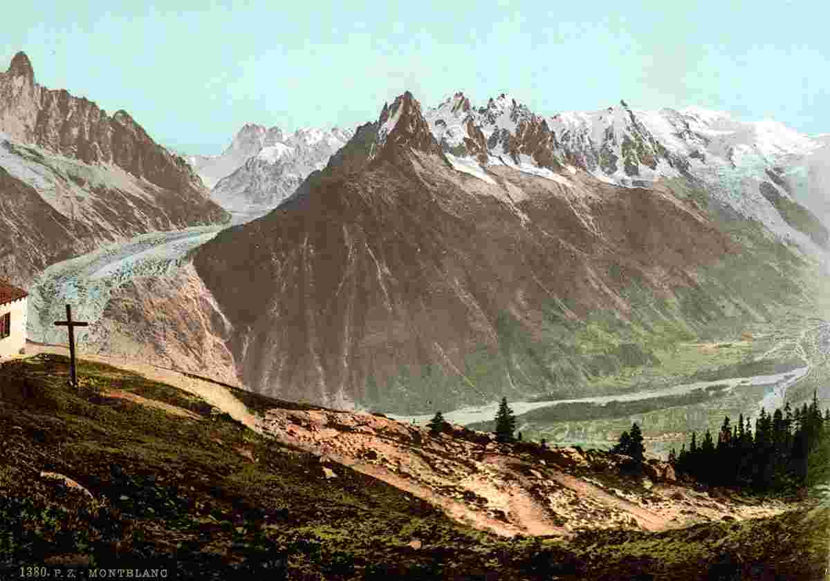 Chamonix-Mont-Blanc. Massif du Mont-Blanc depuis La Flégère, Chamonix Valley, 1890