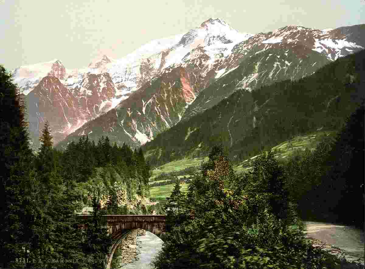 Chamonix-Mont-Blanc. Pont Sainte-Marie, Chamonix Valley, 1890