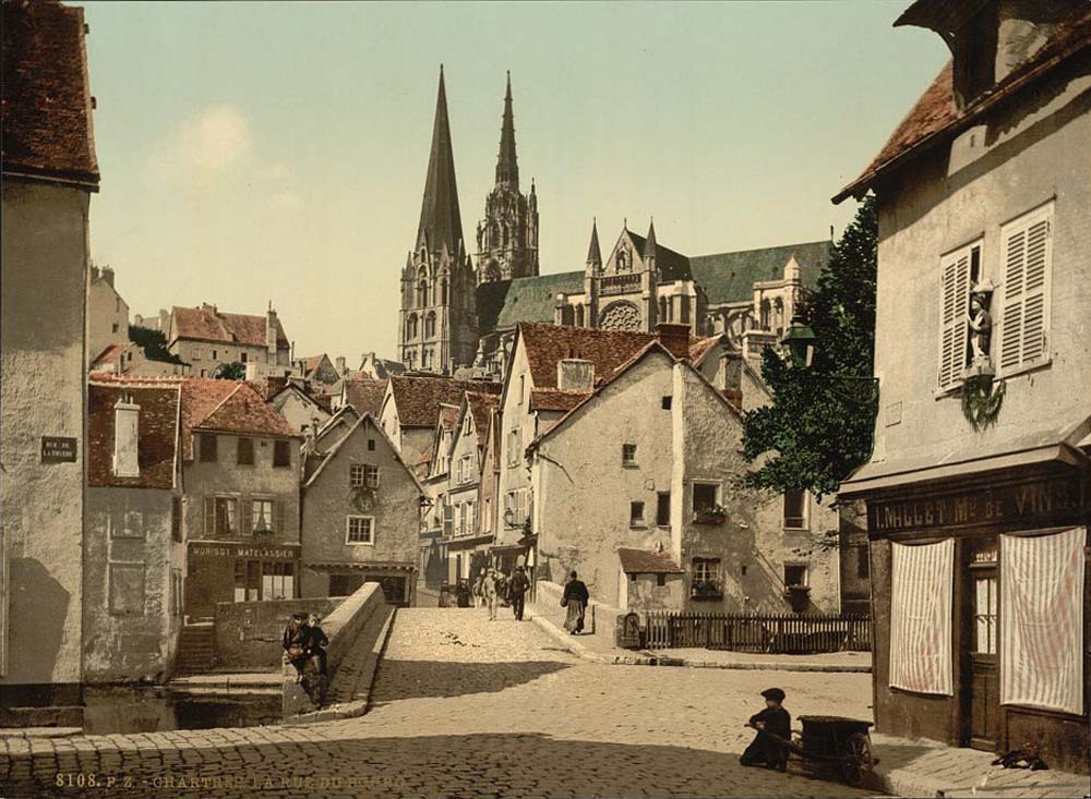 Chartres. The Market Street, 1890