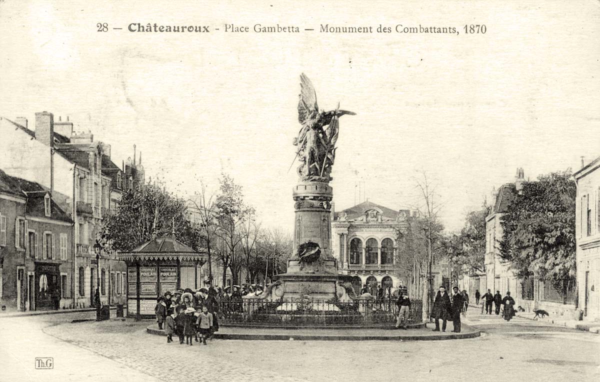 Châteauroux. Place Gambetta, Monument Des Combattants 1870
