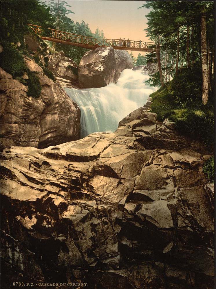 Cerisy (i.e., Cérisey) waterfall, 1890