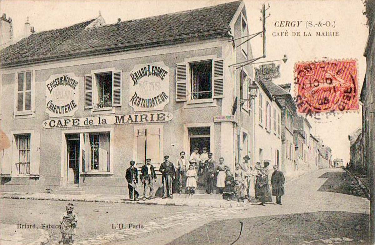 Cergy. Café, de la Mairie et Commerce, 1905