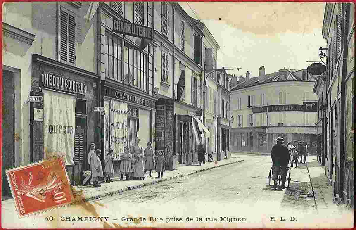 Champigny-sur-Marne. Grande Rue prise de la Rue Mignon