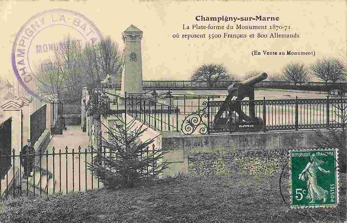 Champigny-sur-Marne. La Plateforme du Monument 1870-71, où reposent 3500 Français et 800 Allemands