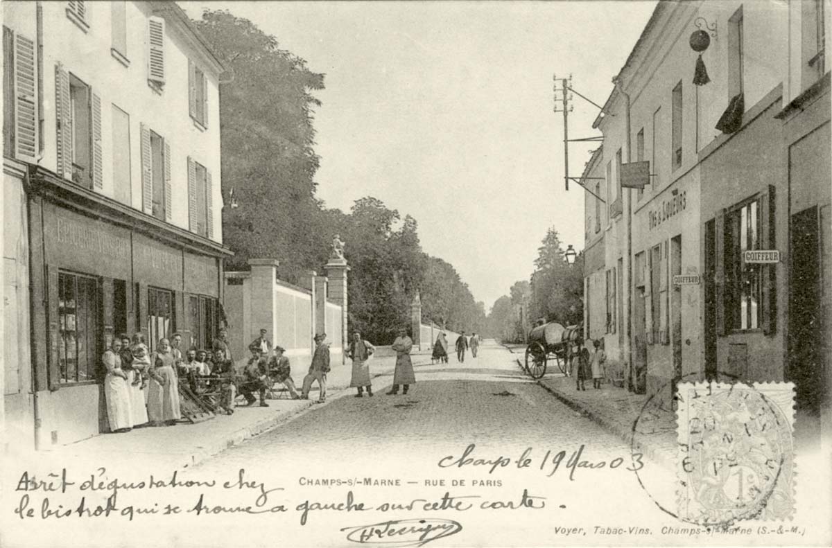 Champs-sur-Marne. La Rue de Paris, 1903