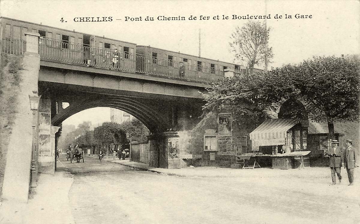 Chelles. Pont de Chemin de fer et Boulevard de la Gare