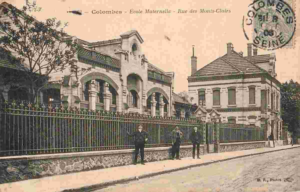 Colombes. École Maternelle sur Rue des Monts Clairs, 1906