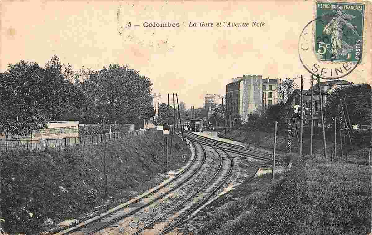 Colombes. La Gare et Avenue Noté, 1912