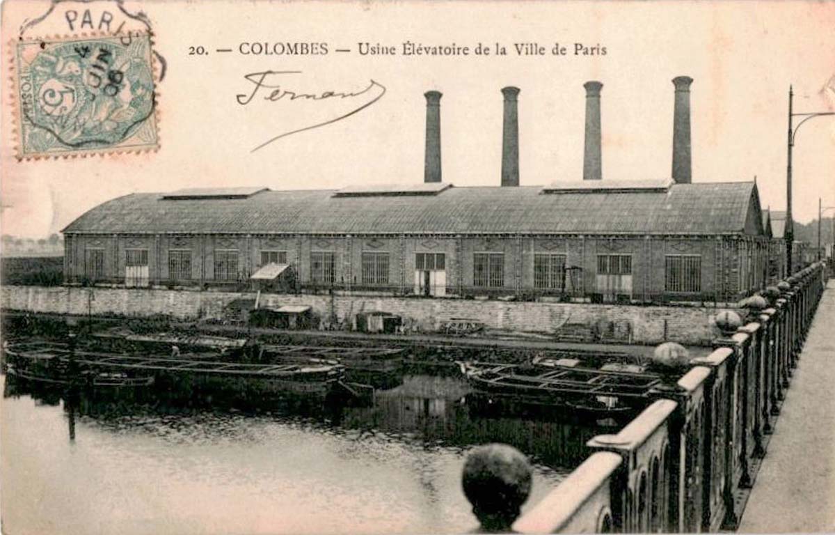Colombes. Usine élévatoire de la Ville de Paris, 1906