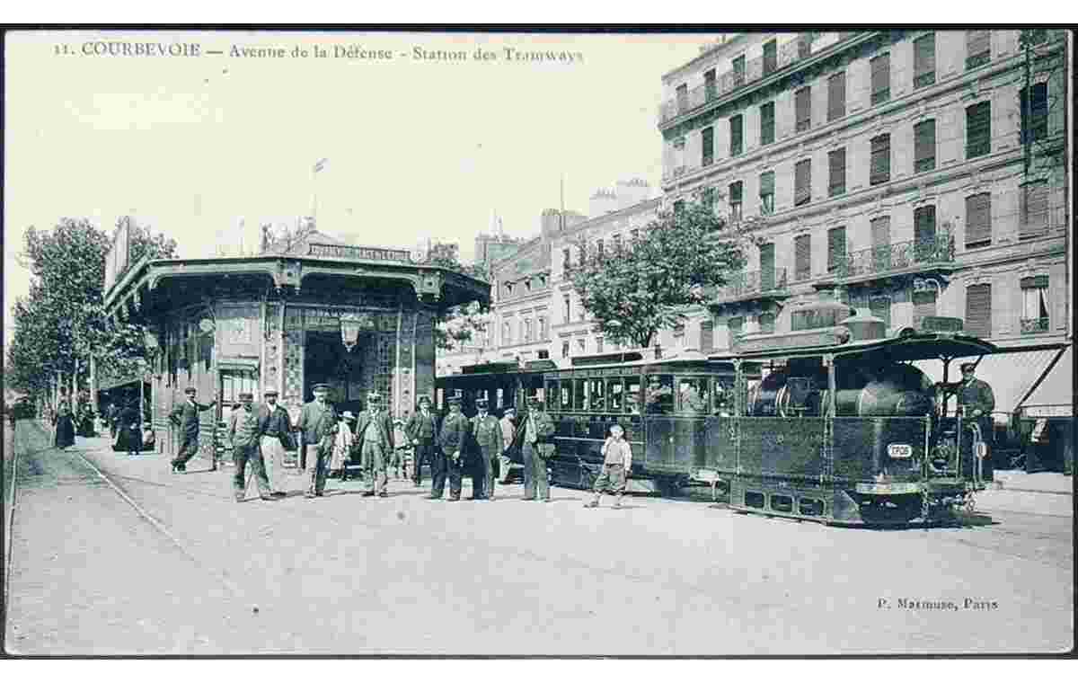 Courbevoie. Avenue de la Défense, station des Tramways, 1910