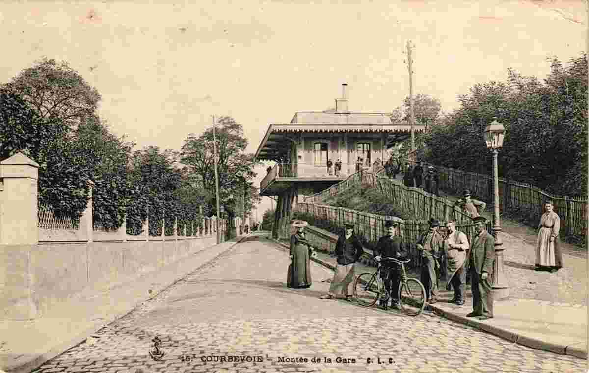 Courbevoie. La Gare et la Rue Sébastopol, 1904