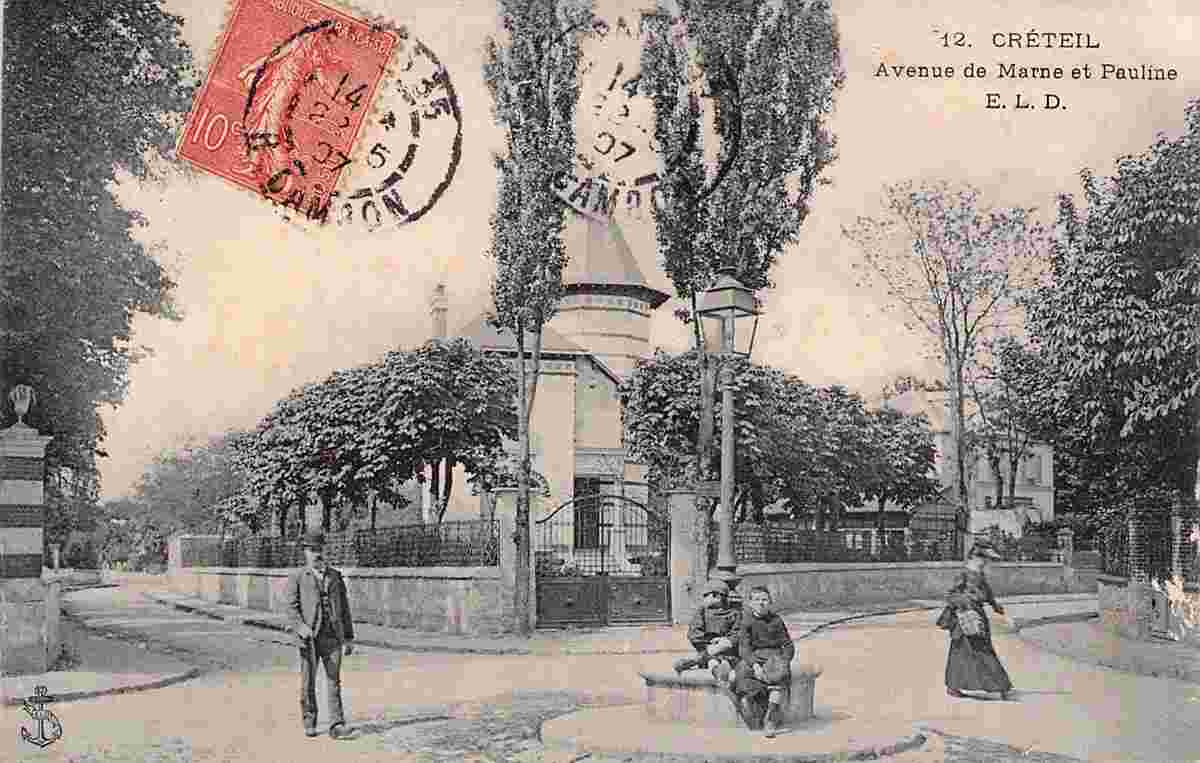 Créteil. Avenue de Marne et Pauline, 1907