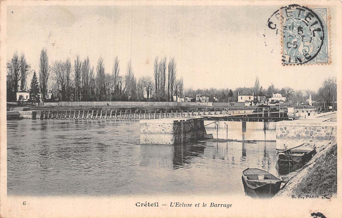 Créteil. L'Écluse et le Barrage, 1905