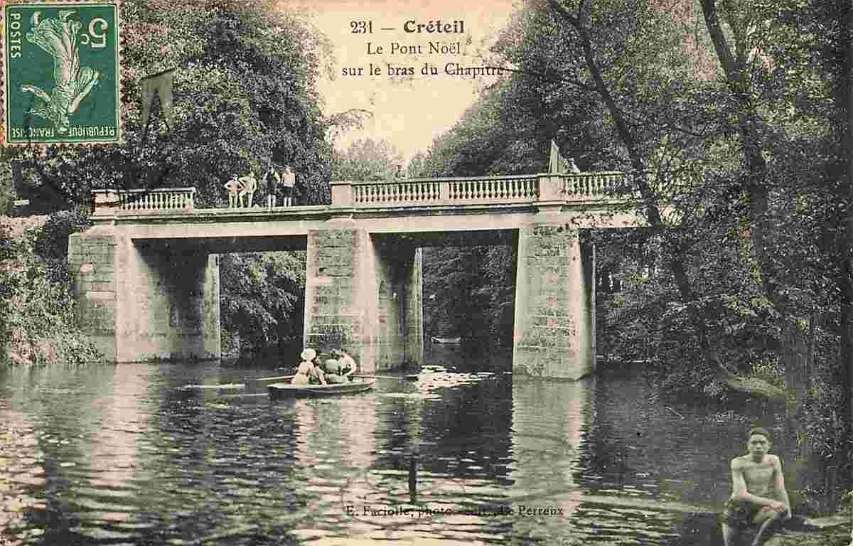 Créteil. Le Pont Noël sur le bras du Chapitre, 1908