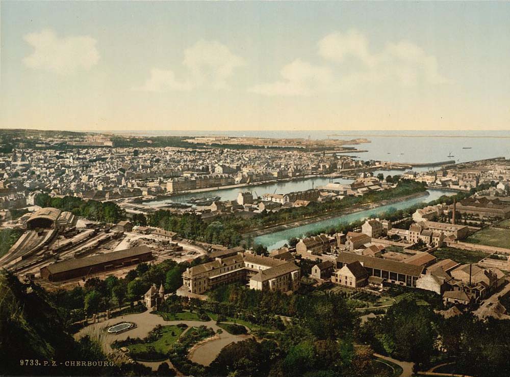 Cherbourg-Octeville. Cherbourg - General view from fort du Roule, 1890