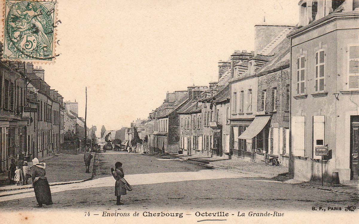 Cherbourg-Octeville. Octeville - La Grande Rue, 1907