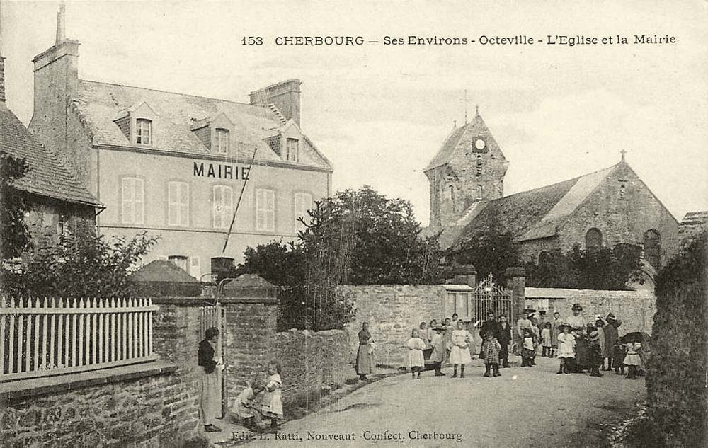 Cherbourg-Octeville. Octeville - La Mairie et l'Église