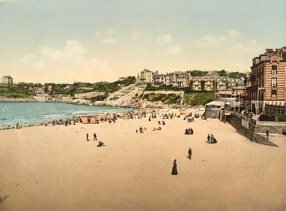 Dinard. Beach and casino, 1890