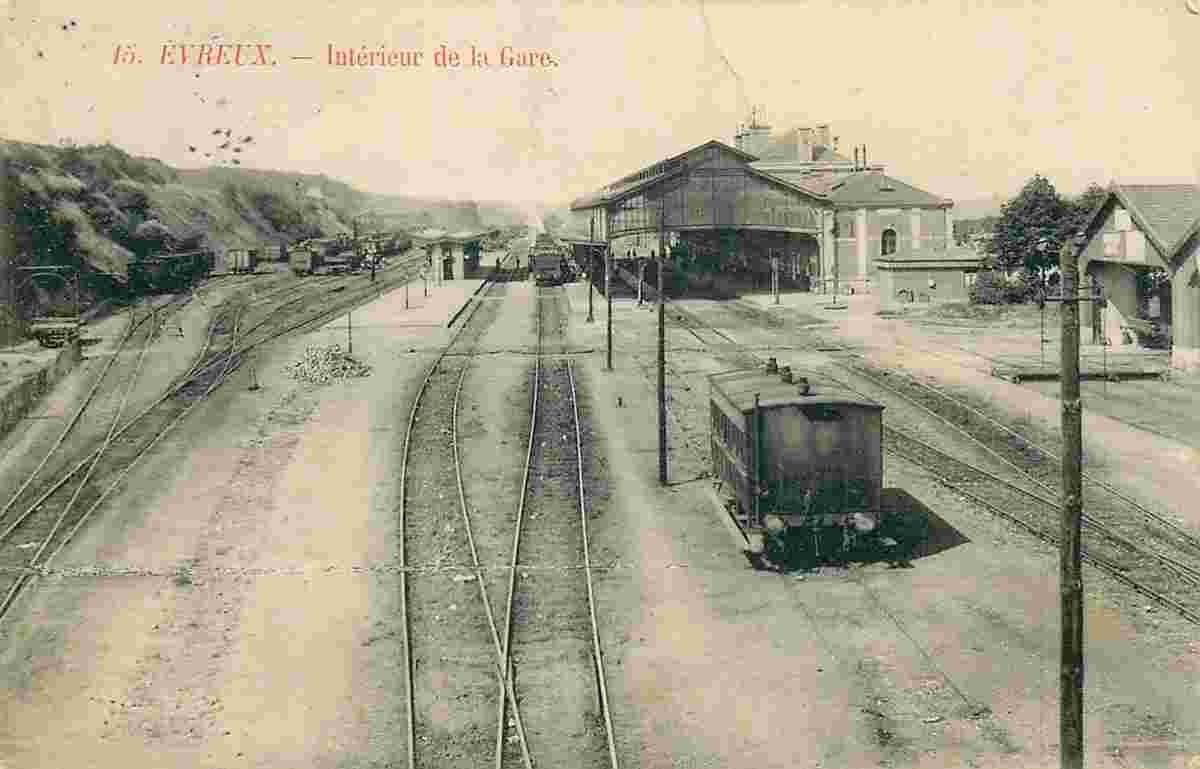 Évreux. La Gare, plateforme, 1906
