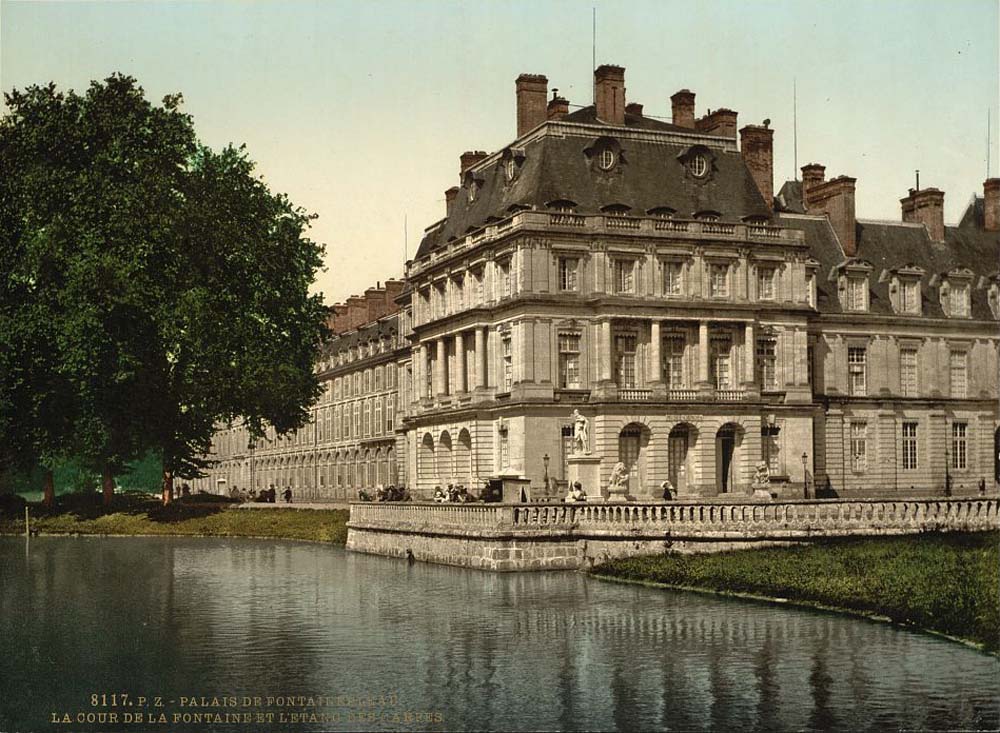 Fontainebleau. The fountain and carp's Pond, Fontainebleau Palace, 1890