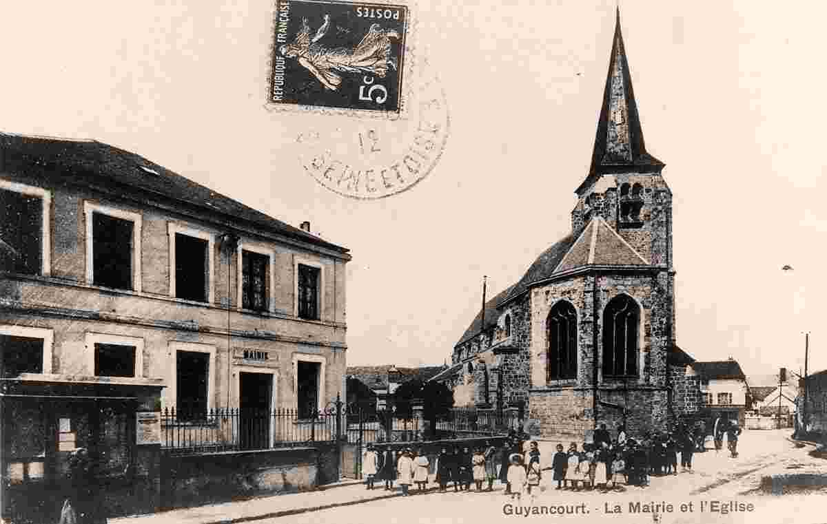 Guyancourt. Mairie et l'Église, 1912
