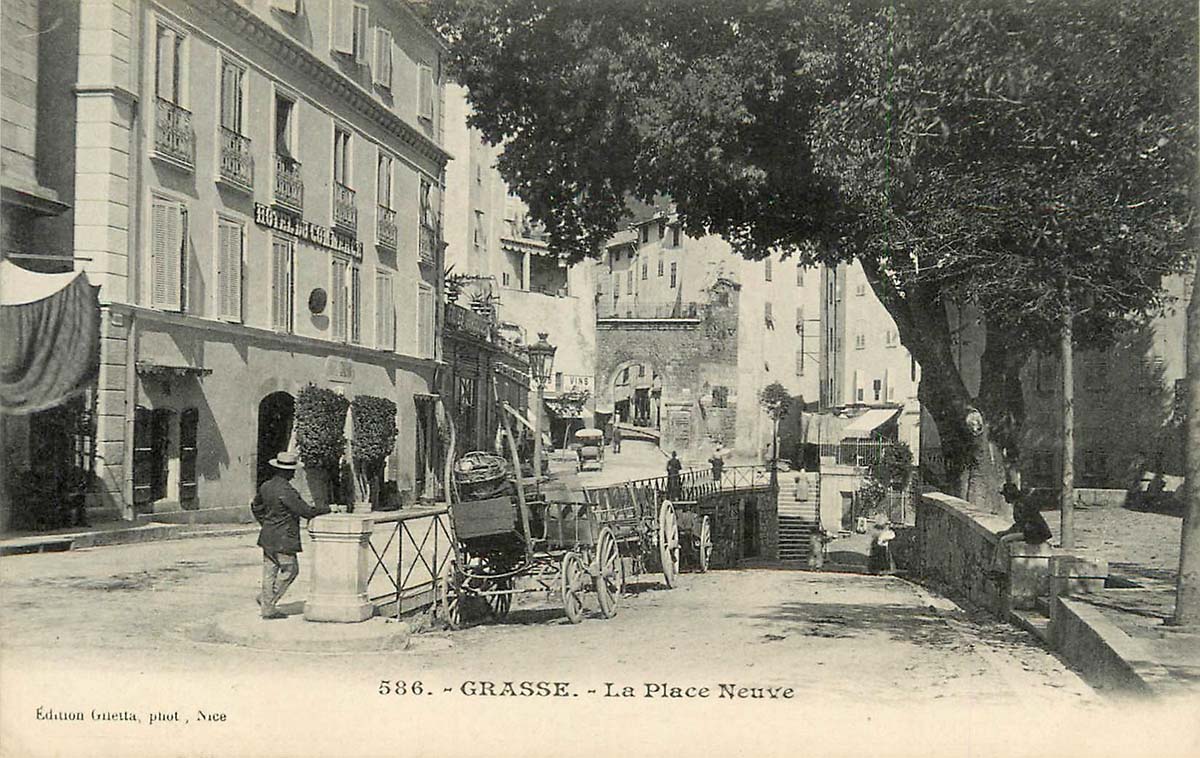 Grasse. Porte Neuve, Hôtel de Commerce, Café